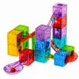 LEAN TOYS Magnetiniai konstrukciniai blokeliai kubeliai kamuoliuko trasa spalvoti 33 vnt.