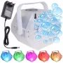 LIGHT4ME BUBBLE LED mažas efektyvus burbulų generatorius su RGB apšvietimu, juodos spalvos, 25W, 0,6L talpa