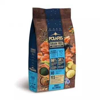 POLARIS Grain-Free sausi šunų ėdalo su lašiša ir kalakutiena - 12kg