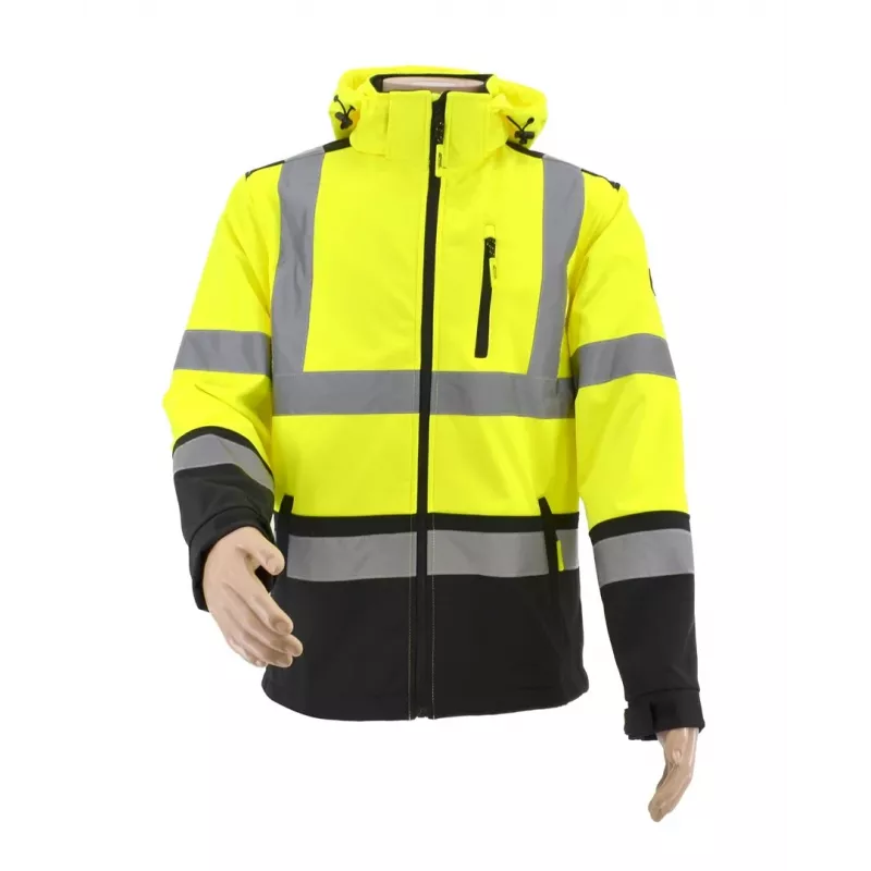 AWTOOLS Softshell striukė T3 didelio matomumo atšvaitinė juoda S dydis