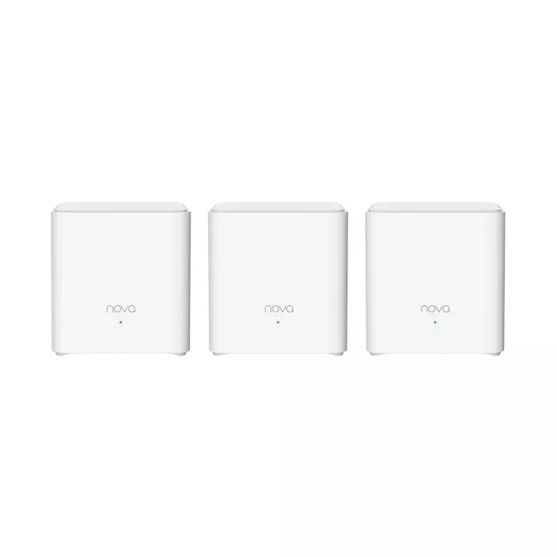 Tenda MX3 (3 vnt.) AX1800 Whole Home Mesh Wi-Fi 6 sistema, dviejų juostų, 2x Gigabit prievadai kiekviename mazge, aprėptis iki 6000 kv. pėd., balta