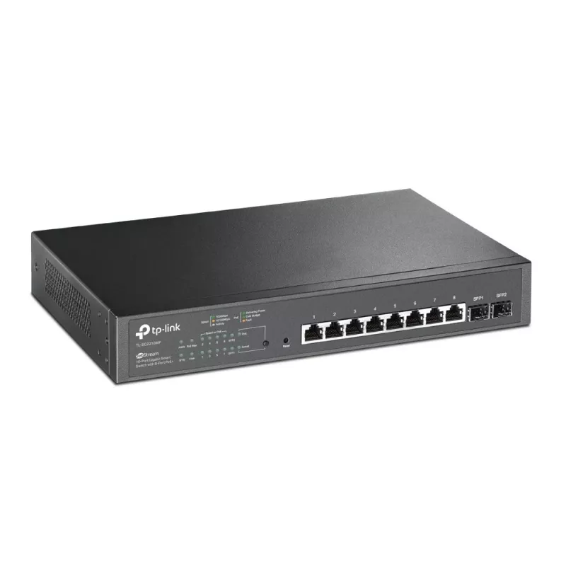TP-Link JetStream 10 prievadų gigabitinio „Smart PoE“ komutatorius su 8 prievadų PoE+