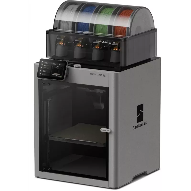 BambuLab P2S Combo 3D spausdintuvas su AMS, 500 mm/s, CoreXY, uždaras, daugiaspalvis