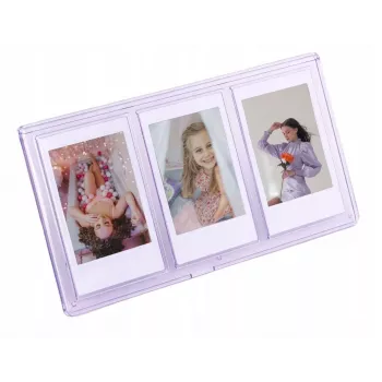 LOVEINSTANT stovintis trigubas nuotraukų rėmelis, skirtas Instax Mini ir Zink 2x3 colio nuotraukoms – violetinis
