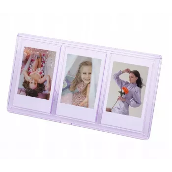 LOVEINSTANT stovintis trigubas nuotraukų rėmelis, skirtas Instax Mini ir Zink 2x3 colio nuotraukoms – violetinis