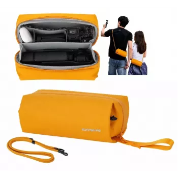Sunnylife B018-Y organizatoriaus dėklas, skirtas DJI Osmo Pocket 3 / Insta360 X5 / Go 3S, geltonas
