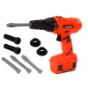 LEAN TOYS DIY baterijomis maitinamas grąžtas oranžinis, grąžtai ir varžtai