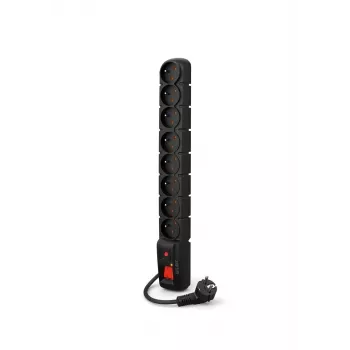 ACAR S8 PRO 3m apsaugos nuo viršįtampių juosta – 8 lizdai, 155J, 2300W, juoda