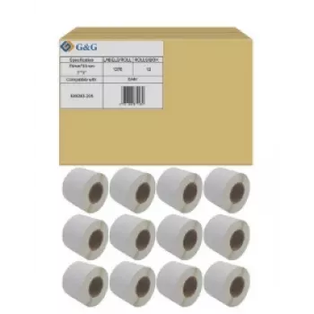 G&G Zebra 800283-205 termo perdavimo etiketės 76x51 mm perforuotos, 1370 etikečių/ritinyje, 12 ritinių/dėžėje (16440 etikečių)