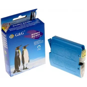 G&G suderinama rašalo kasetė, skirta Brother LC-970C/LC-1000, cyan (400 puslapių, 11 ml, išmanioji lusta)