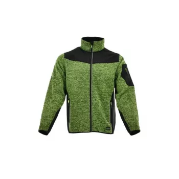 Vyriška komfortiška megzta striukė L - pilnas užtrauktukas, stovima apykaklė, 100% poliesteris, neprisiveliantis, Oeko-Tex, juoda