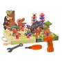 LEAN TOYS 3D konstrukcinės dėlionės blokeliai „Pasidaryk pats“ dinozaurai su atsukimo grąžtu