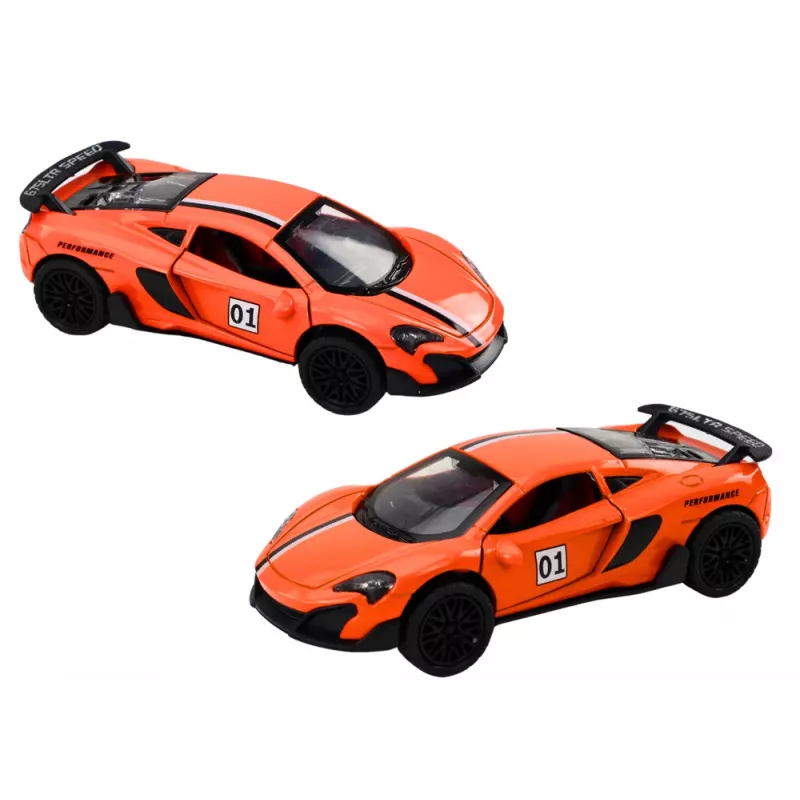 LEAN TOYS Sportinis automobilis 1:32 su inercine pavara, oranžinis