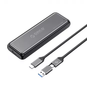 Orico DDM2-C3-G2 M.2 NVMe SSD korpusas USB-A USB-C 3.2 10Gb/s pilkas