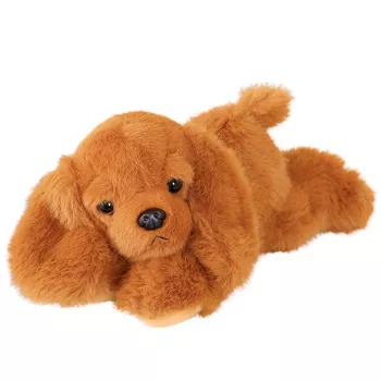 LEAN TOYS Pliušinis kokerspanielis su svorio letenėlėmis, rudas, 30 cm