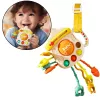 LEAN TOYS Sensorinis žaislas kramtukas barškutis kūdikiui buteliukas 3in1