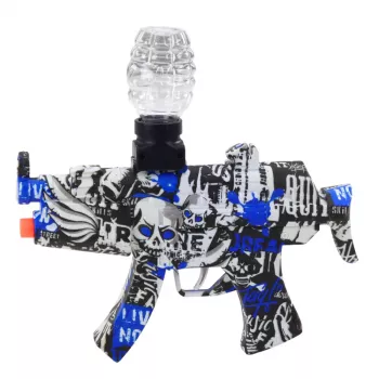 LEAN TOYS elektrinis gelio rutuliukų šaudyklė Graffiti White Blue
