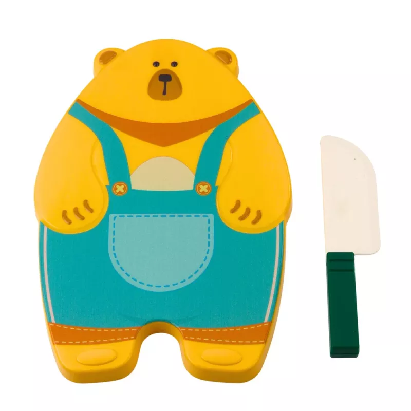 LEAN TOYS Vaisių pjaustymo rinkinys su pjaustymo lenta ir peiliu, edukaciniai aksesuarai vaikams