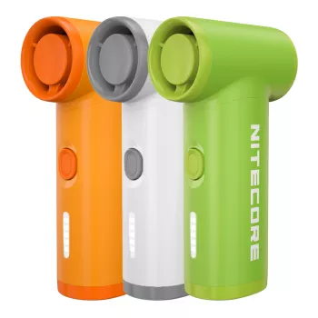 Nitecore NEF Nano nešiojamas ventiliatorius baltas - USB-C įkraunamas, 3 greičiai, 2500mAh baterija