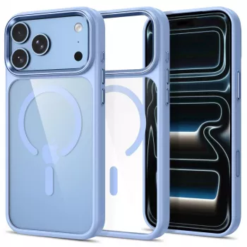 Tech-Protect Magmat MagSafe skaidrus dėklas, skirtas iPhone 17 Pro Max / 18 Pro Max - šviesiai mėlynas / permatomas