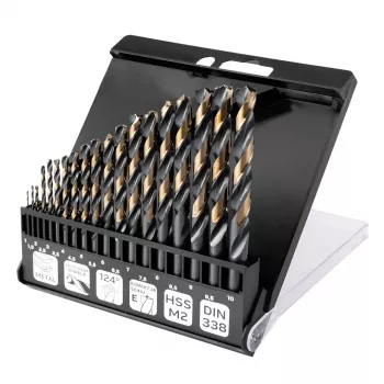 NEO TOOLS HSS-CNC metalo grąžtų rinkinys, 124°, Pro-Tec, 1,0-10,0 mm, 19 vnt.