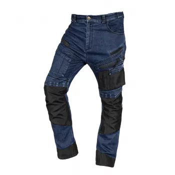 NEO TOOLS DENIM darbo kelnės su Oxford sutvirtinimais, tamsiai mėlynos, M dydžio