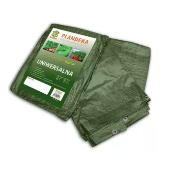 Bradas PL906/10 sunkiasvorė mėlyna polietileno brezentinė danga 12 x 10 m, 60 g/m², vandeniui atspari, atspari UV spinduliams, sustiprinti kraštai su aliuminio kilpomis