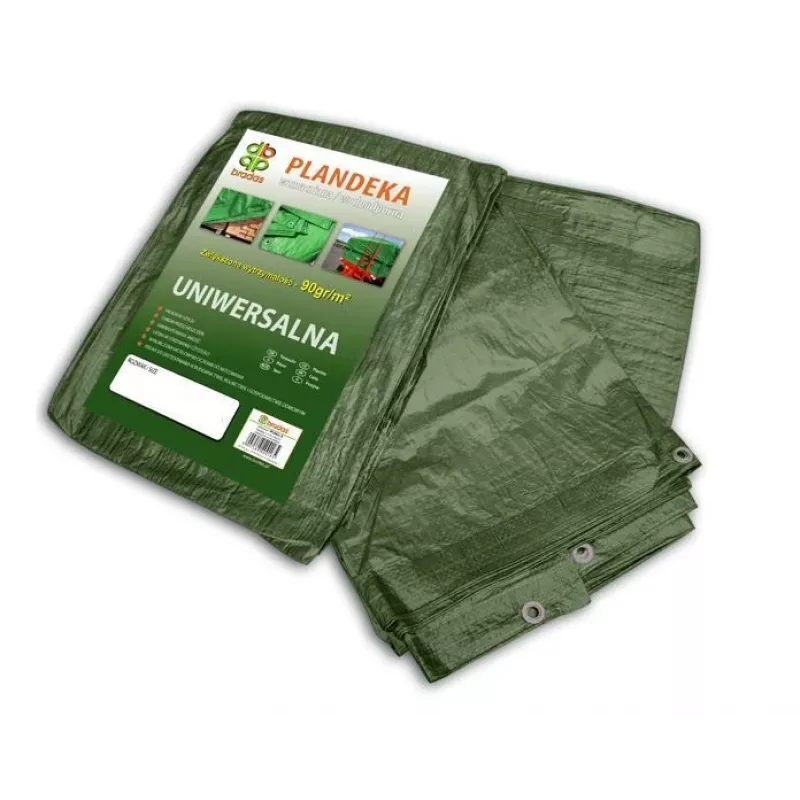 Bradas PL906/10 sunkiasvorė mėlyna polietileno brezentinė danga 12 x 10 m, 60 g/m², vandeniui atspari, atspari UV spinduliams, sustiprinti kraštai su aliuminio kilpomis