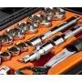 NEO TOOLS 1/2 inch pavaros lizdinių raktų rinkinys, 23 vnt., chromo vanadžio plienas, DIN 3124