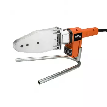 NEO TOOLS 900W plastikinių vamzdžių suvirinimo aparatas su 6 antgaliais (20-63mm), skirtas PPR, PE, PB vamzdžiams, reguliuojama temperatūra 0-300°C, nepridegantys PTFE dengti antgaliai, komplekte metalinis dėklas