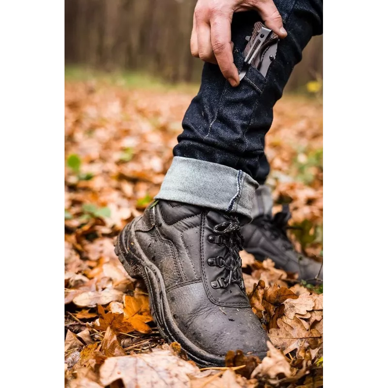 NEO TOOLS DENIM 5-kišenių darbo kelnės, M dydis, mėlynos, reguliaraus kirpimo, sustiprintos siūlės, EN ISO 13688