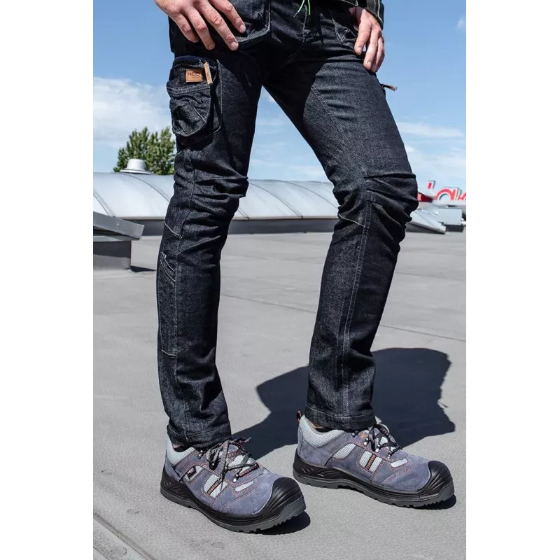 NEO TOOLS DENIM 5-kišenių darbo kelnės, M dydis, mėlynos, reguliaraus kirpimo, sustiprintos siūlės, EN ISO 13688