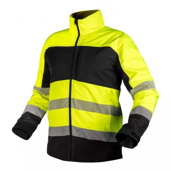 NEO TOOLS Softshell įspėjamoji darbo striukė geltona-juoda L dydis
