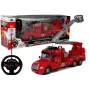 LEAN TOYS gaisrinis automobilis su kopėčiomis R/C nuotolinio valdymo 1:14 mastelis 2.4GHz vandens purškimas šviesos garsai