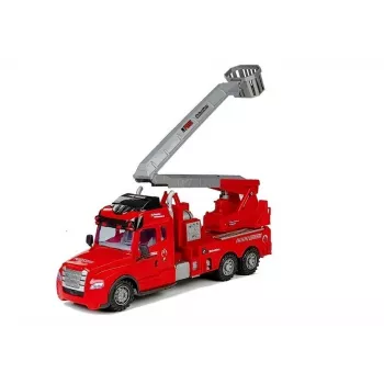 LEAN TOYS gaisrinis automobilis su kopėčiomis R/C nuotolinio valdymo 1:14 mastelis 2.4GHz vandens purškimas šviesos garsai
