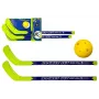 LEAN TOYS Floorball rinkinys su 2 ledo ritulio lazdomis ir kamuoliu, 82 cm, raudonas/mėlynas, vaikams nuo 6 metų