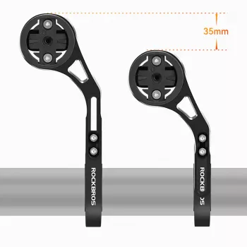 Rockbros FK-301 2-in-1 dviračio laikiklis vairui - dviračių kompiuteriui ir veiksmo kamerai/žibintui - juoda