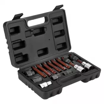 NEO TOOLS Generatoriaus laisvos eigos skriemulio išėmimo rinkinys, 13 dalių, chromo vanadžio plienas, 1/2 colio pavara, Spline/Torx/Hex antgaliai