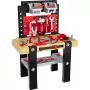 NEO TOOLS Mini vaikų įrankių dirbtuvės 3-in-1 lagaminas kuprinė darbastalis su 40+ priedų, žaislinis grąžtas, įrankiai, veržlės ir varžtai, nuo 3 metų