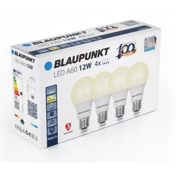Blaupunkt LED lemputė E27 A60 12W, 1200 lm, 2700 K, 4 vnt. (BLAUPUNKT-E27-12W-WW-4)