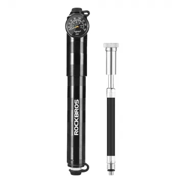 ROCKBROS HQ-67A-L03 BK Mini dviračių pompa su slėgio matuokliu - juoda