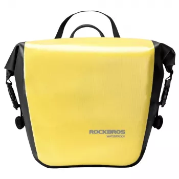 ROCKBROS AS-003-1Y vandeniui atsparus dviračio krepšys 10-14L su peties dirželiu, priekiniam/galiniam tvirtinimui, geltonas