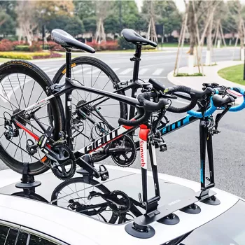 ROCKBROS XP1002 Siurbimo puodelio stogo dviračių laikiklis 2 dviračiams - juoda