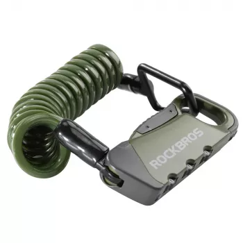 ROCKBROS RBK6N 4 skaitmenų derinio dviračio kabelio spyna - juoda, 120cm x 12mm