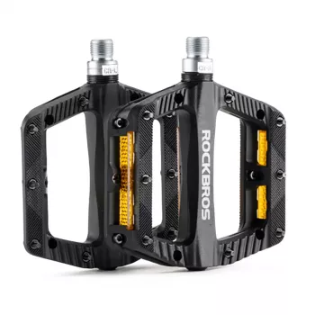 ROCKBROS BP2501 atspindintys nailono dviračio pedalai, juodi