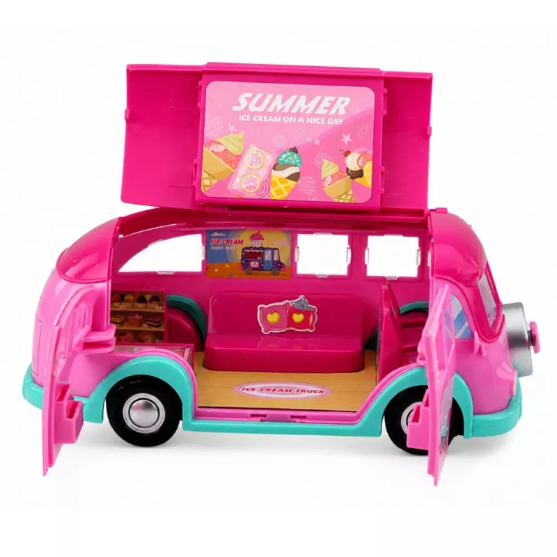 LEAN TOYS ledų mašinėlės lėlių žaidimo rinkinys, sulankstomas, rožinis, 33 dalys