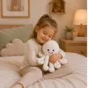 LEAN TOYS Pliušinis aštuonkojis su elastingais čiuptuvais, baltas, 30 cm