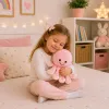 LEAN TOYS Pliušinis aštuonkojis su elastingais čiuptuvais, rožinis, 50 cm