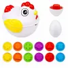LEAN TOYS edukacinė višta 12 kiaušinių rūšiuoklis, mokymosi formos ir spalvos