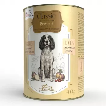 SYTA MICHA Classic Mono Rabbit su griežčiais - šlapias šunų maistas - 400g